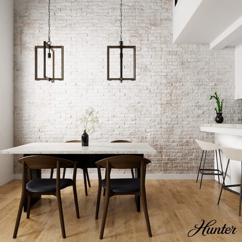 Hunter Woodburn 1-Light Pendant - Island, Dining Room, Foyer - Modern Farmhouse, Rustic, Transitional