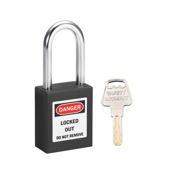 Lockout Tagout Locks 11/2 Inch Shackle Key Alike Safety Plastic Padlock Black Keyed Alike