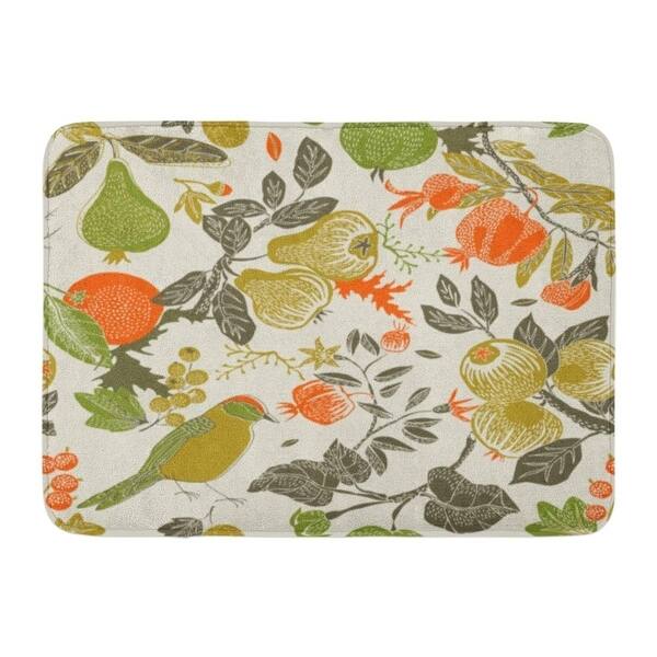 Shop Pattern Fruit Garden Bird Fall Pear Pomegranate Floral Berry Doormat Floor Rug Bath Mat 23 6x15 7 Inch Multi On Sale Overstock 31775738
