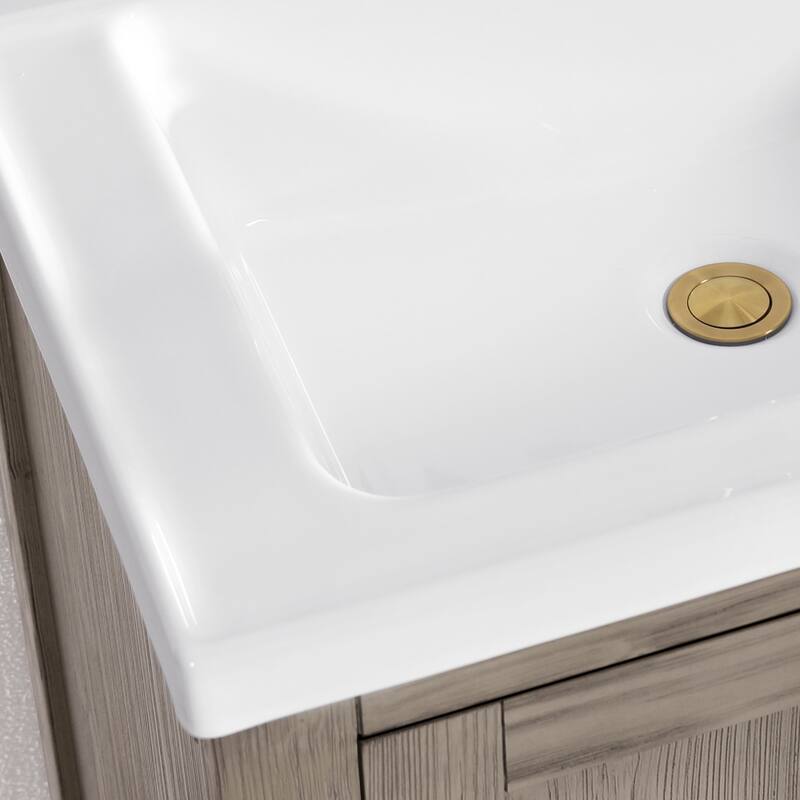 Gela Single Bath Vanity with Ceramic Basin Top and Mirror