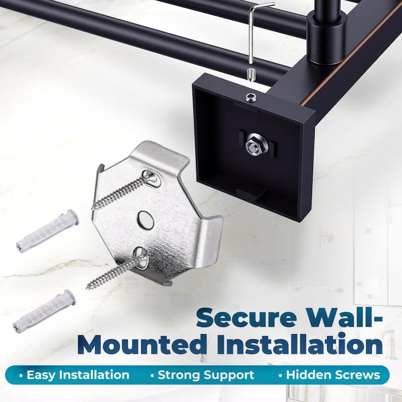 WOWOW Two Towel Holders Wall mounted Towel Rack