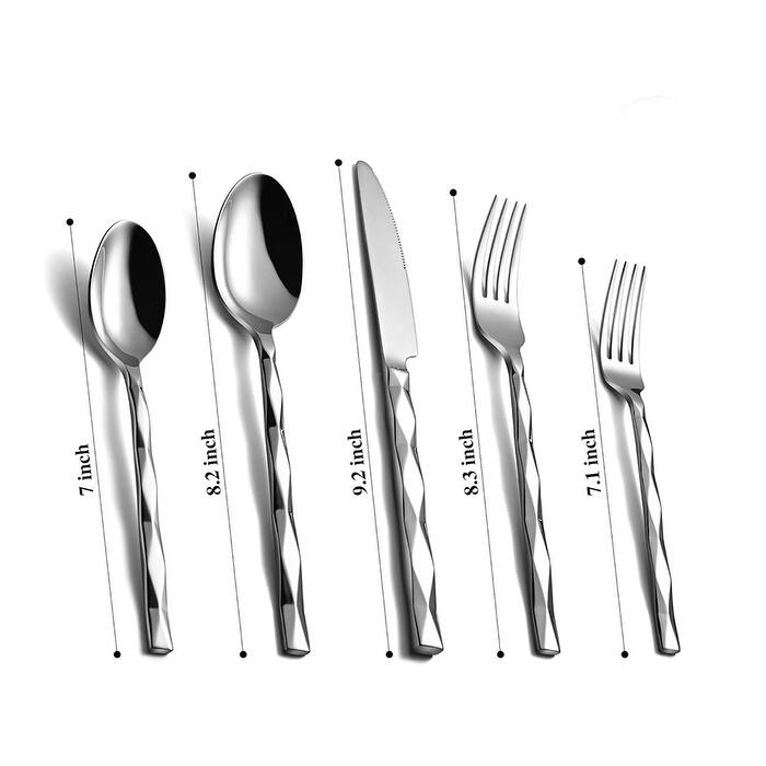 20 Piece Flatware Set for 4, Stainless Steel Cutlery Set On Sale