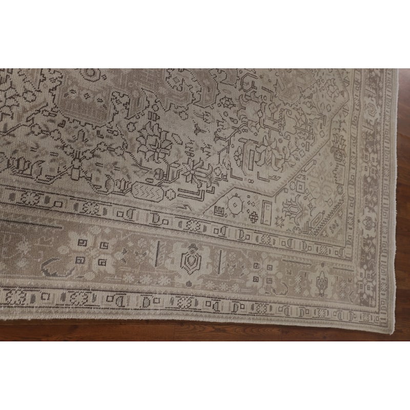 Distressed Tabriz Persian Vintage Rug Handmade Oriental Wool Carpet - 6'6"x 9'8"
