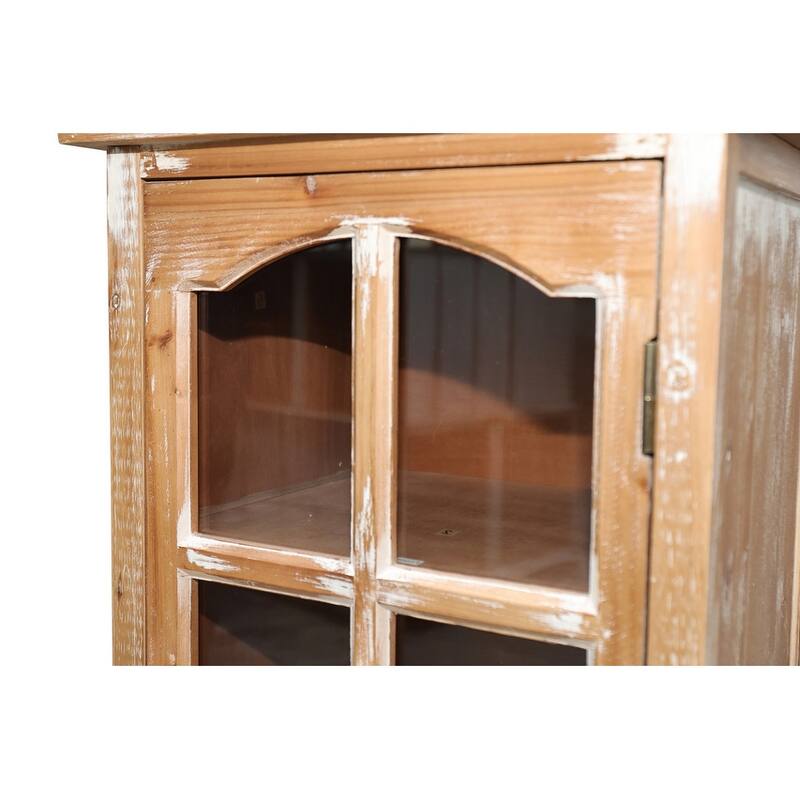 Rustic 54.53"Tall Wooden Accent Cabinet with Decorative Doors and 2 Drawers