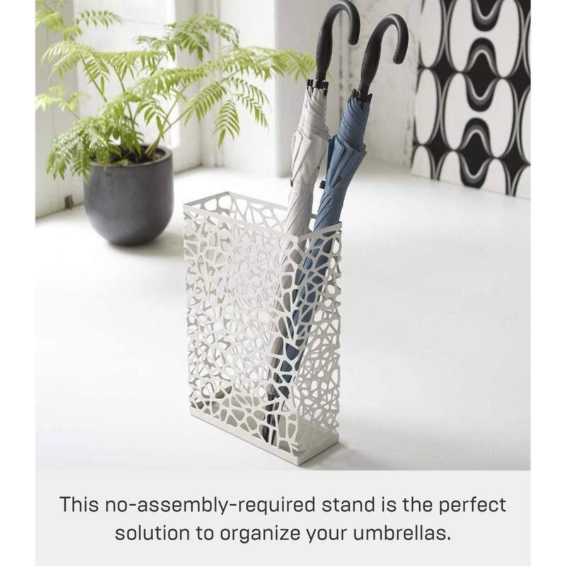 Yamazaki Home Umbrella Stand - Two Styles, Steel, Rectangle, Holds up to 10 umbrellas - L 4.72 x W 11.81 x H 17.72 inches