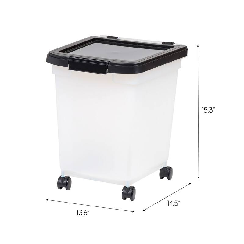 Airtight Mobile Pet Food Storage with Removable Casters