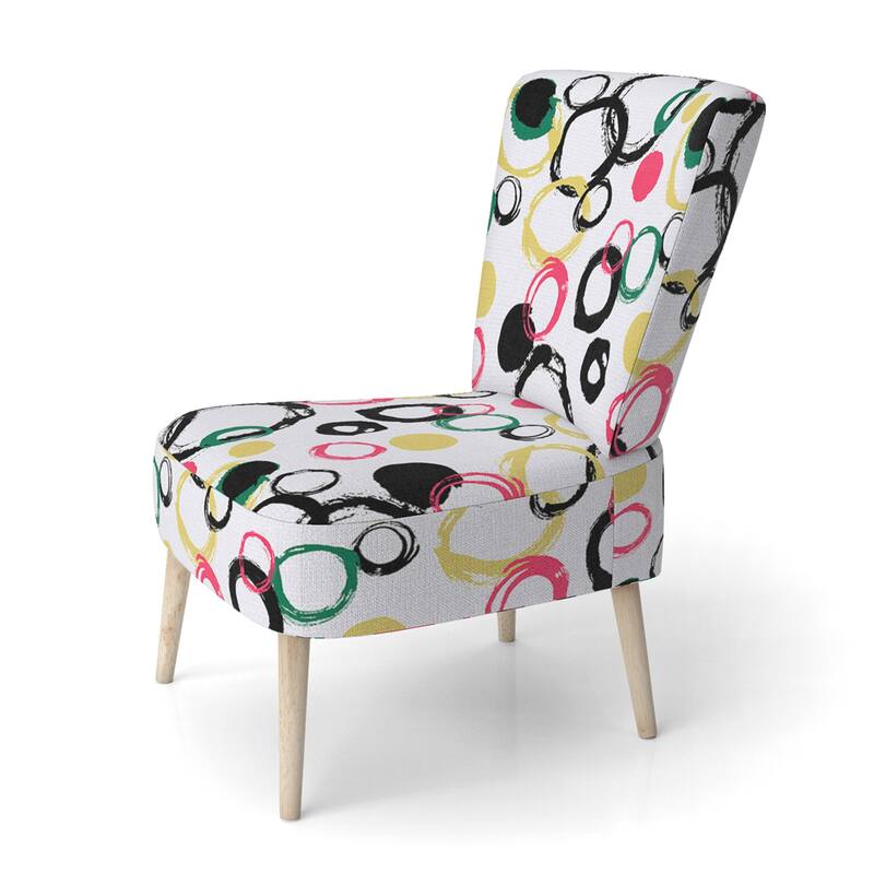 Designart "Multi Bright Pattern" Upholstered Patterned Accent Chair and Arm Chair