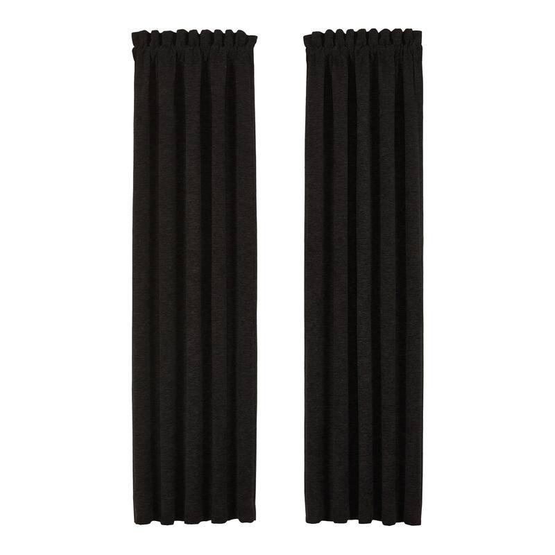 J. Queen New York Laurenza Black Window Panel Pair