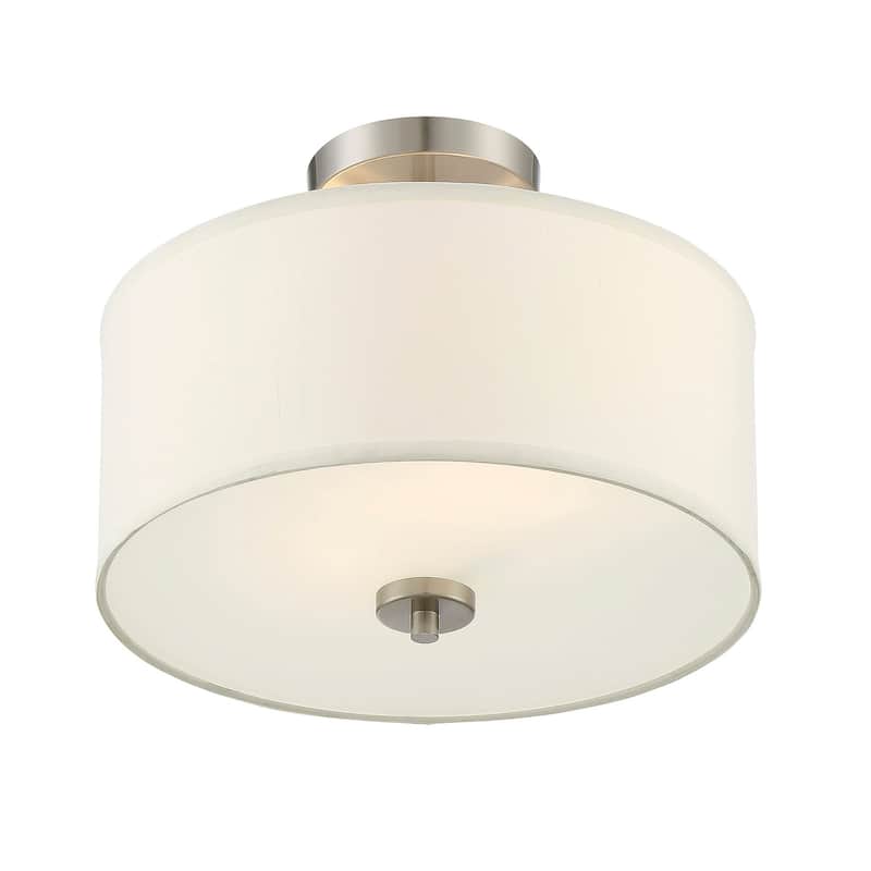 Bellevue 2 Light 13" Wide Semi-Flush Drum Ceiling Fixture