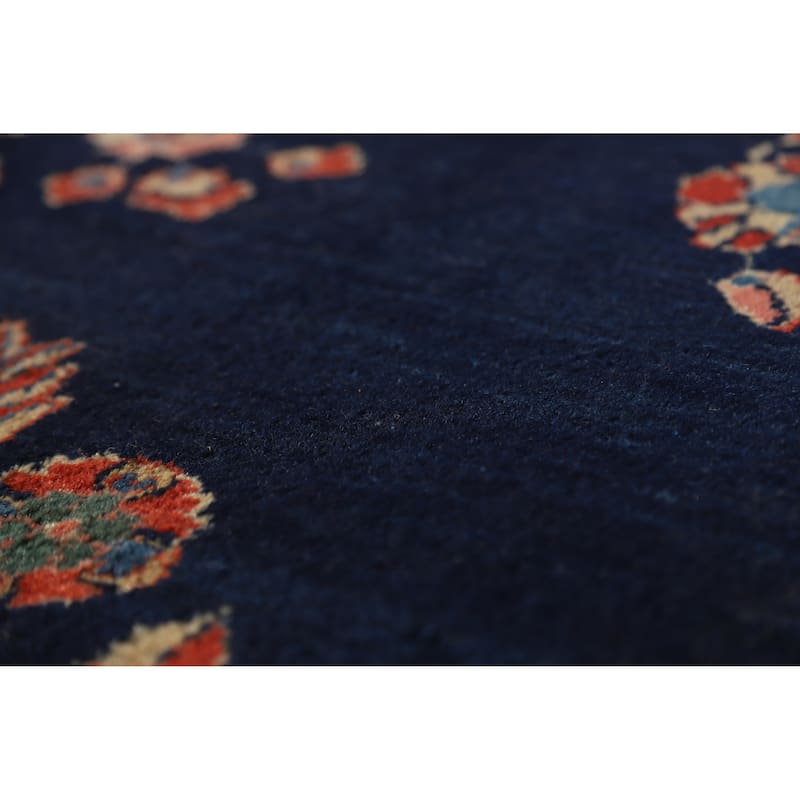 Hand Knotted Oriental 100% Wool Carpet Traditional Floral Navy Blue & Blues Sarouk Area Rug - 18' 7'' X 11' 1''