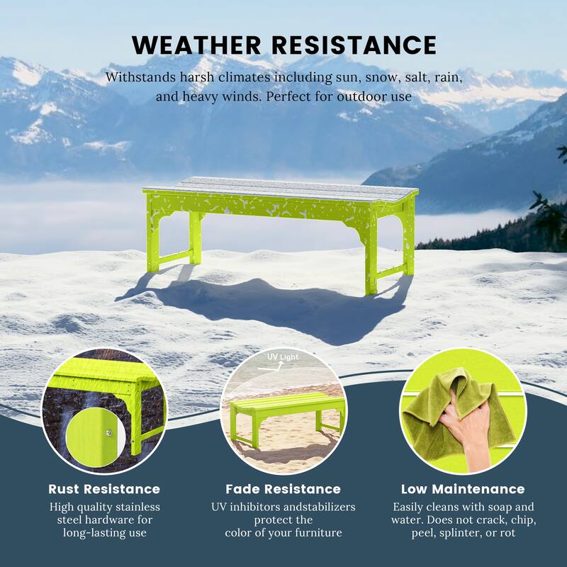 Polytrends Laguna Hdpe All Weather Outdoor Patio 48" Bench