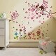 preview thumbnail 1 of 3, Walplus Colorful Flower Pink Monkey Children Wall Sticker Nursery Decor
