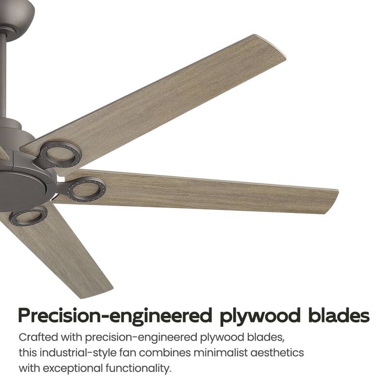MLiAN 64 in 6 Plywood Blades Dc Motor Indoor Downrod Standard Ceiling Fan With Remote - 64''