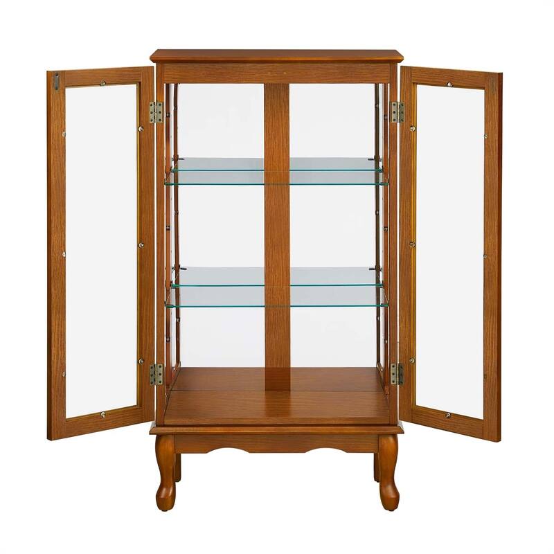 Curio Cabinet Lighted Curio Diapaly Cabinet with Adjustable Shelves