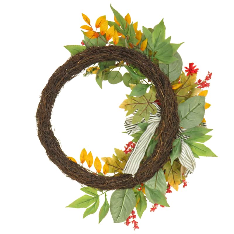 National Tree Company 2 ft. Harvest Dahlia and Eucalyptus Wreath - 2 ft