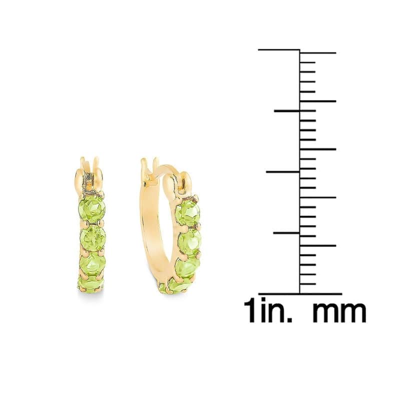 Victoria Townsend Gold over .925 Sterling Silver Multi-Stone Huggie Hoop Earrings Set