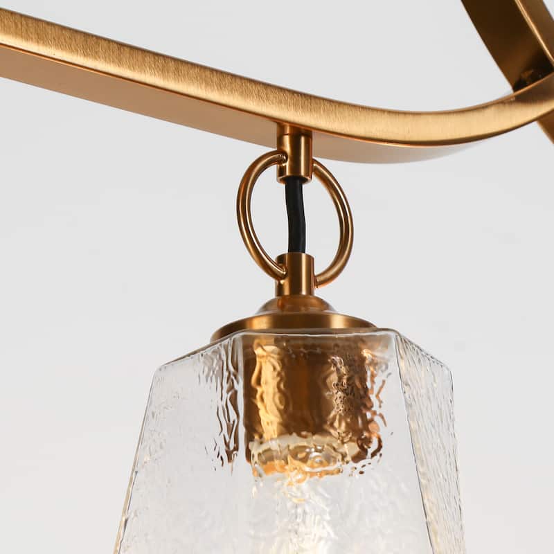 Modern Glam 6-Light Gold Chandeliers Large Linear Island Lights for Dining Room - W 55.1" * H 21.1"