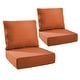 preview thumbnail 105 of 120, Gymojoy 24"x24"x6" Thick Cushions & Pillows Set - Deep Seat Indoor/Outdoor Water & Fade Resistant Orange - Two Sets