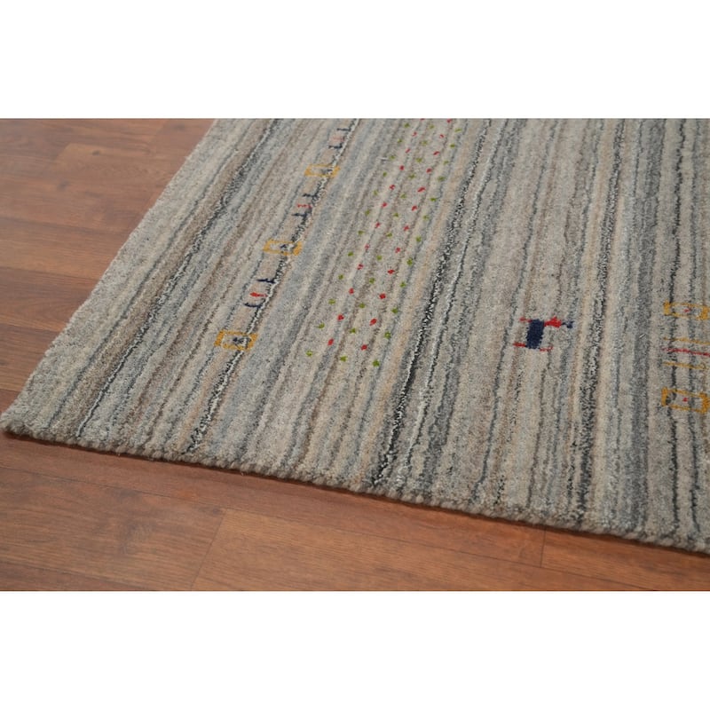 Hand Knotted Oriental 100% Wool Carpet Tribal Animal Pictorial Multi-Colored Gabbeh Area Rug - 7' 10'' X 4' 10''