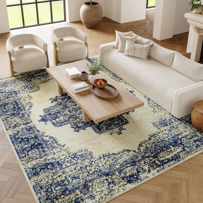 Nourison Grafix Distressed Vintage Medallion Area Rug