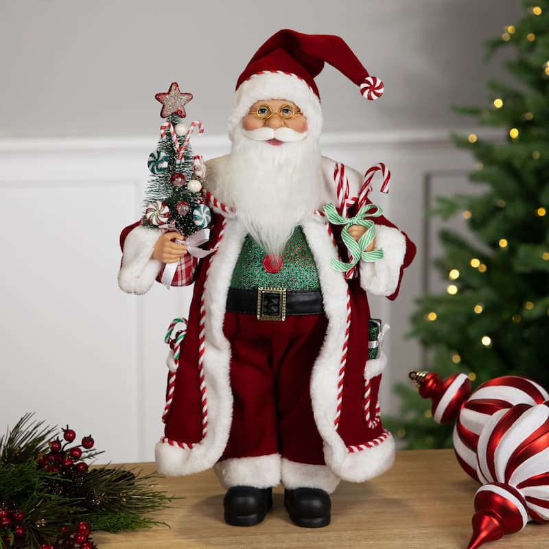 Candy Cane Santa Claus Christmas Figure - 18" - Red and White