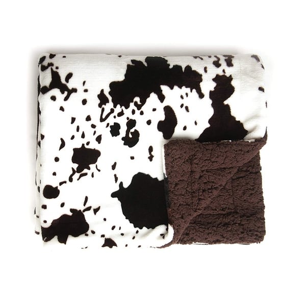 slide 2 of 4, Double Layer Baby Blanket - Cowhide Print | 30" x 40" | 100% Super Soft Plush Polyester Microfiber