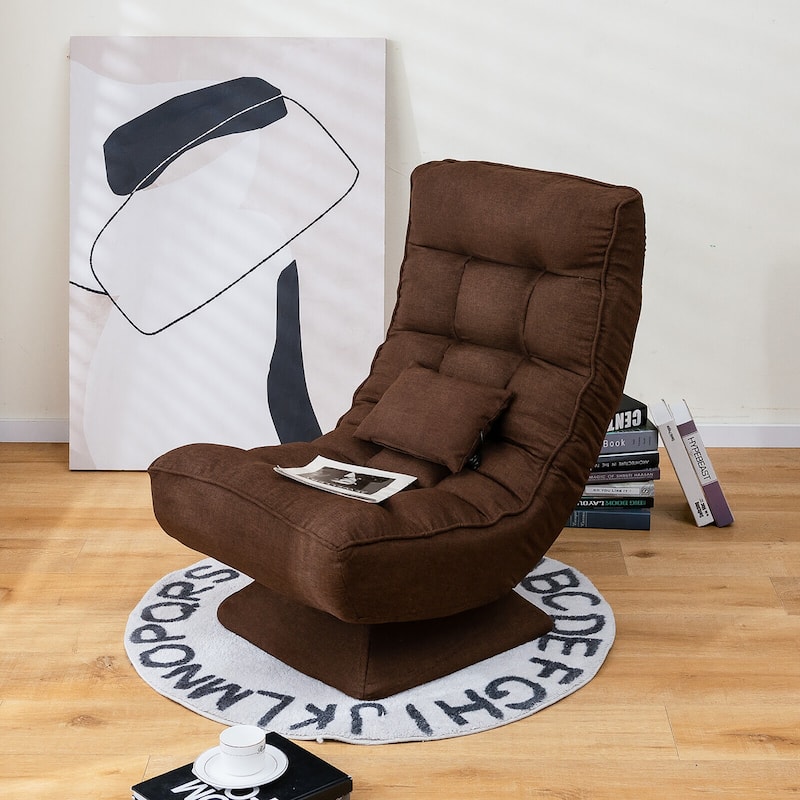Costway 360° Swivel Floor Chair 5-Level Adjustable Lazy Chair w/ - See Details