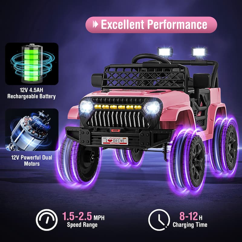 Gymax 12V Kids Ride on Truck Car Battery Powered Toddler Electric - See Details