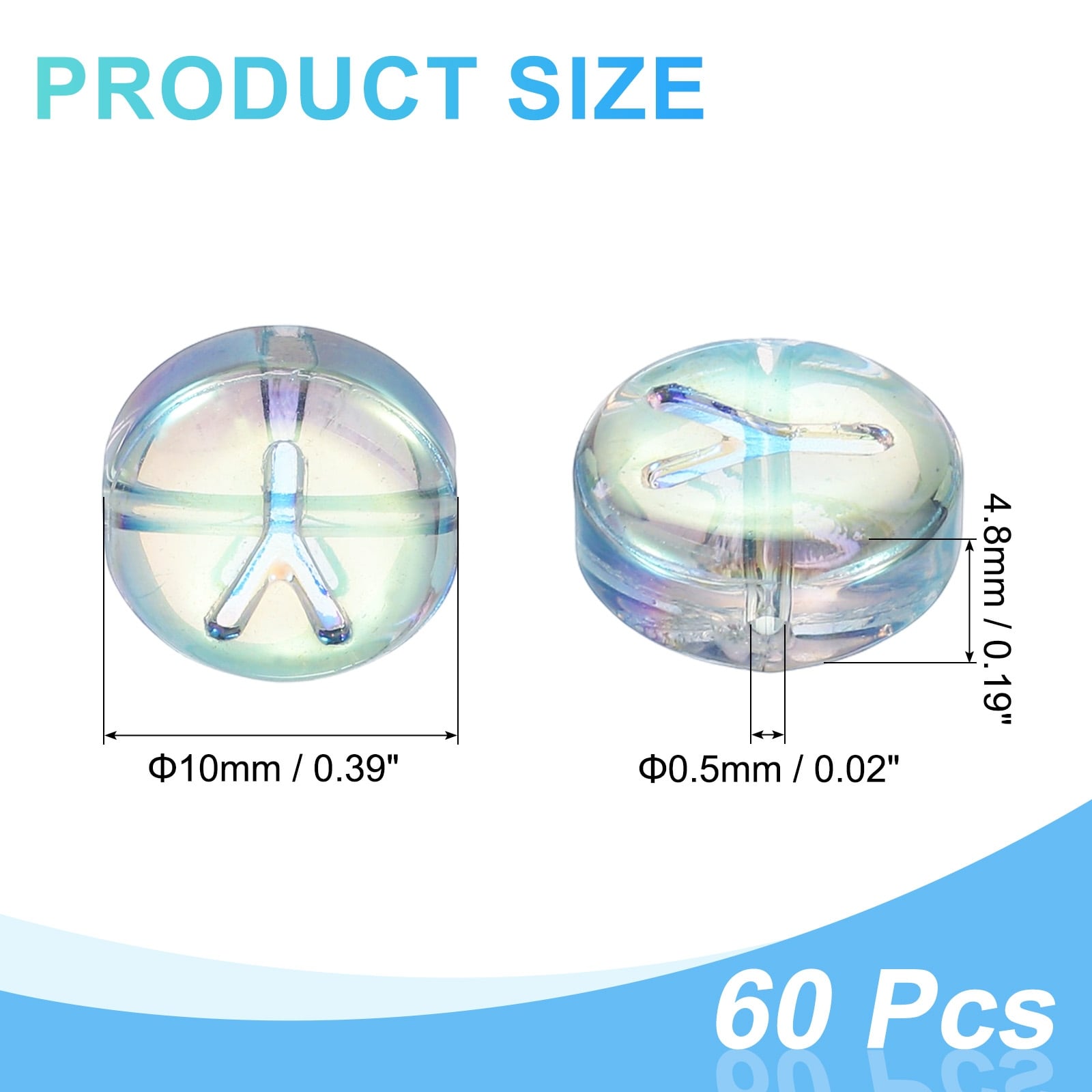 Glass Letter Beads, Flat Round Alphabet Bead for DIY Bracelet Necklace Earring Jewelry Craft