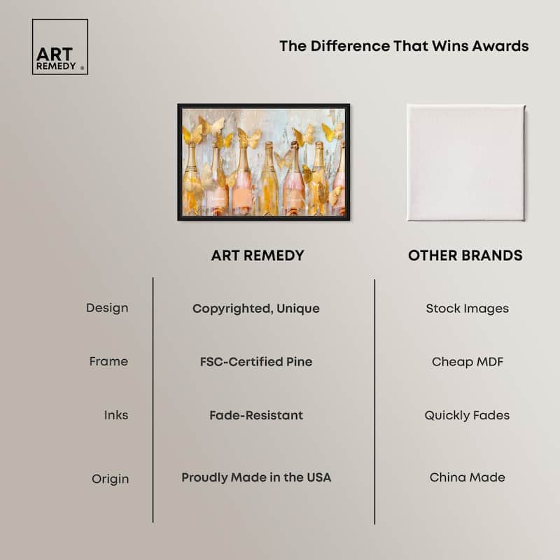 Golden Bright Campagne Line Canvas by Art Remedy