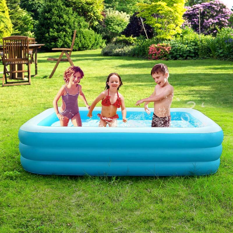 Inflatable Swimming Pools Family Swim Play Center Pool Blow up Kiddie Pool - 305*183*60cm/120*72*24inch