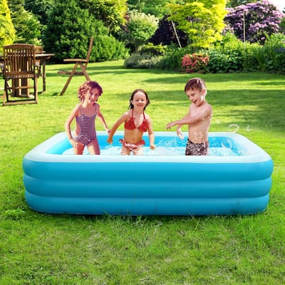 Inflatable Swimming Pools Family Swim Play Center Pool Blow up Kiddie Pool - 305*183*60cm/120*72*24inch