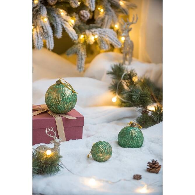 D3.9" Glass Decorative Hanging Ball Christmas Tree Ornaments