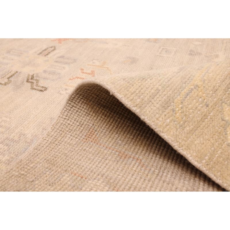 ECARPETGALLERY Hand-knotted Kavya Oushak Beige Wool Rug - 8'11 x 12'0