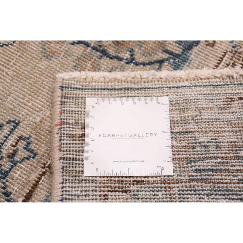 ECARPETGALLERY Hand-knotted Antalya Vintage Khaki Wool Rug - 6'2 x 9'3