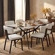 preview thumbnail 32 of 131, Elega Modern Sintered Stone Dining Table Modern Trestle Base Powder-Coated Steel Frame Kitchen Table - 47"-71"