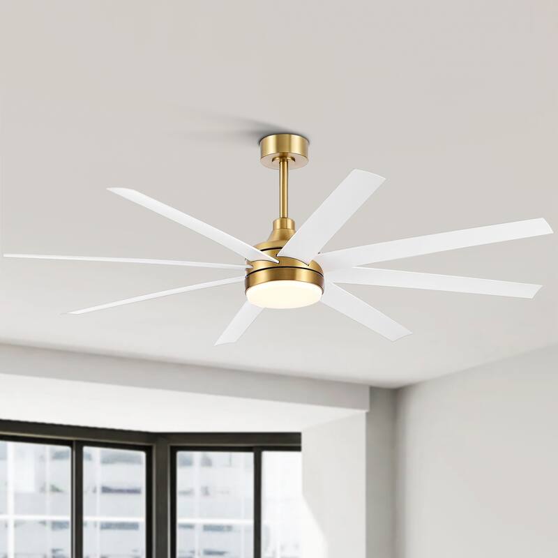 65"/72"/84" Modern LED Ceiling Fan with Light and Remote(8-Blade)