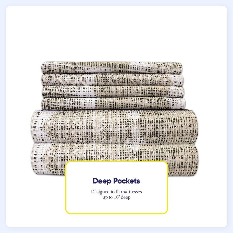 Monaco 6-Piece Patterned Deep Pocket Sheet Set