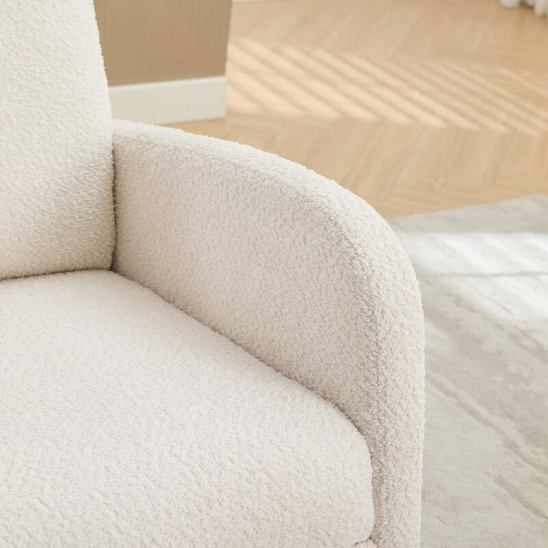 25.4" Wide Nursery Rocking Chair with Retractable Footrest & Side Pocket