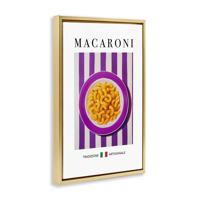 Stupell Traditional Macaroni Pasta Framed Floater Canvas Wall Art Design By Andreas Magnusson