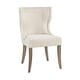 preview thumbnail 2 of 5, 37.25"H Upholstered Polyester Wingback Dining Chair with Piping Detail and Solid Wood Legs
