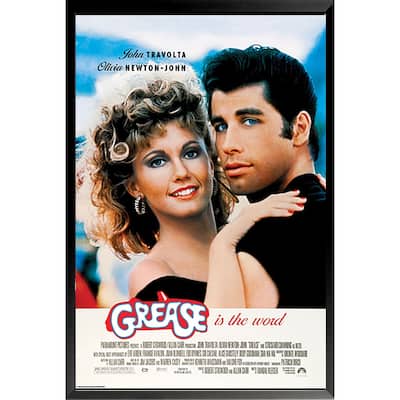 Grease The Movie Advertising Framed Poster - 24 x 36 Inch