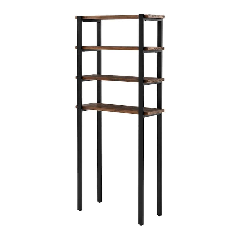 Carbon Loft Lawrence 64" Over the Toilet 4-Shelf Bath Storage Brown - Lacquer/Natural Finish - Brown