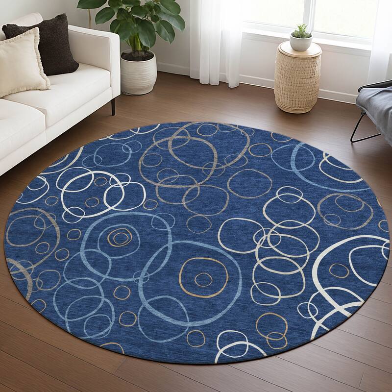 Machine Washable Indoor/ Outdoor Contemporary Nexus Chantille Rug