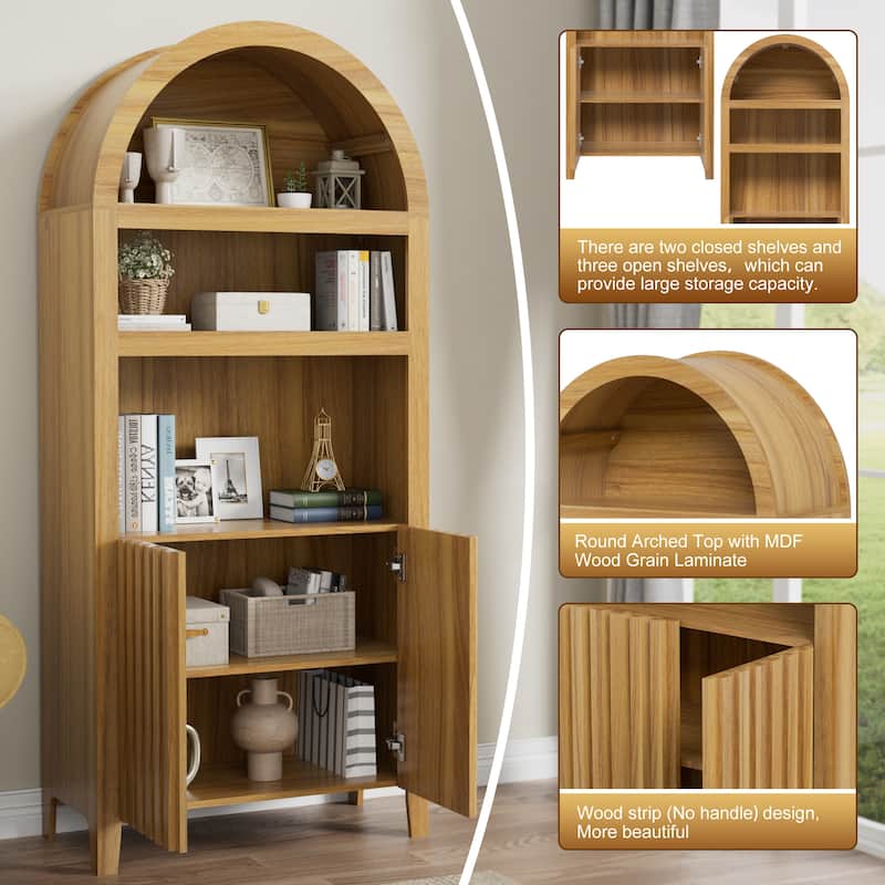 Arch Bookshelf Multi-Purpose Shelf for Living Room Kitchen