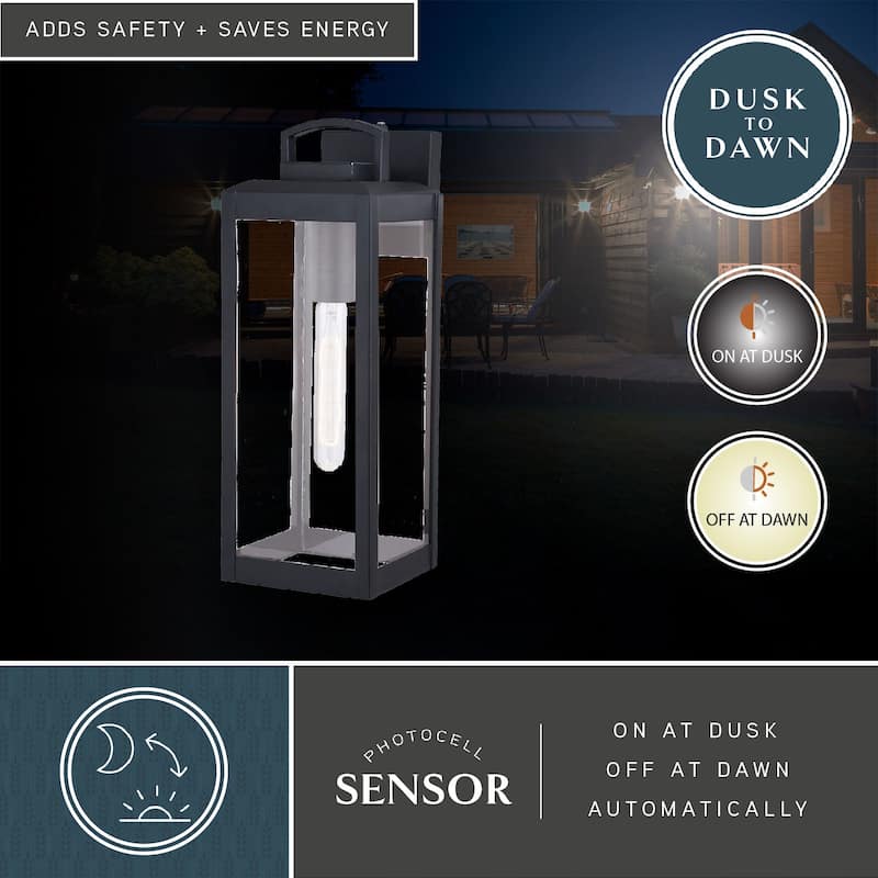 Kinzie 1-light Modern Dusk-to-Dawn Outdoor Wall Lantern