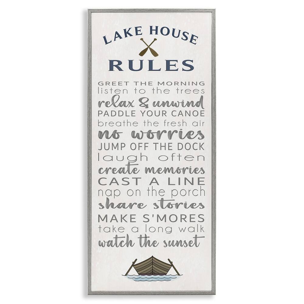 Stupell Fun Lake House Rules Framed Giclee Art Design By Seven Trees Design