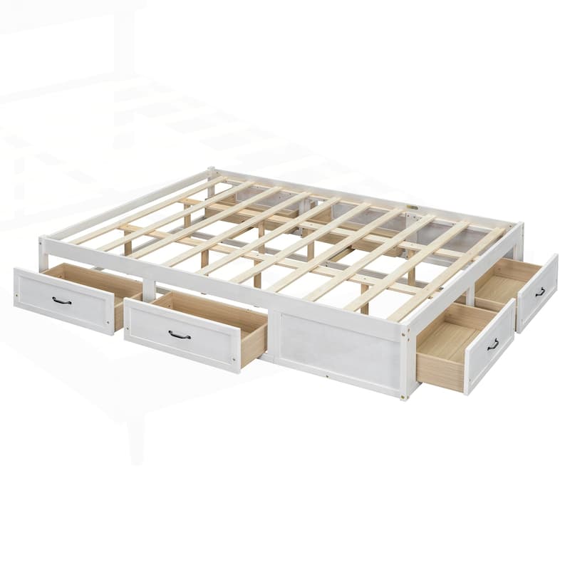 Sophisticated Platform Bed with Abundant Storage and Stylish Design