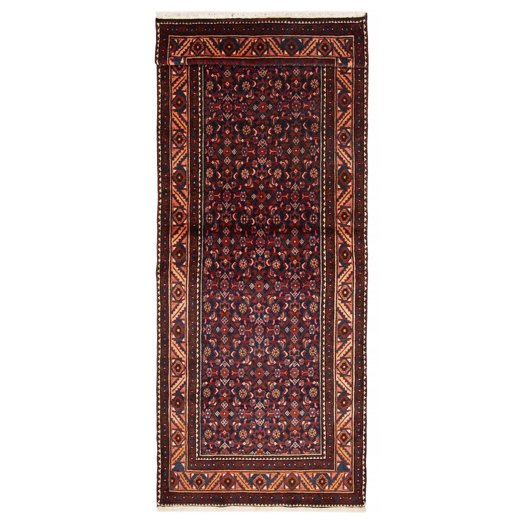 ECARPETGALLERY Hand-knotted Andelz Navy Wool Rug - 3'9 x 10'0