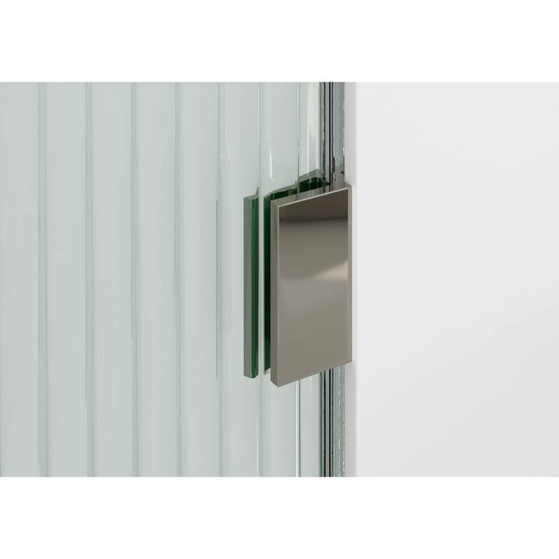 Maven 30 in. x 86.75 in. Fully Frameless Glass Shower Panel - Arched Fluted Single Fixed Panel